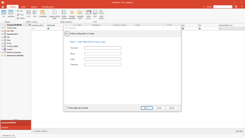 Initial configuration assistant