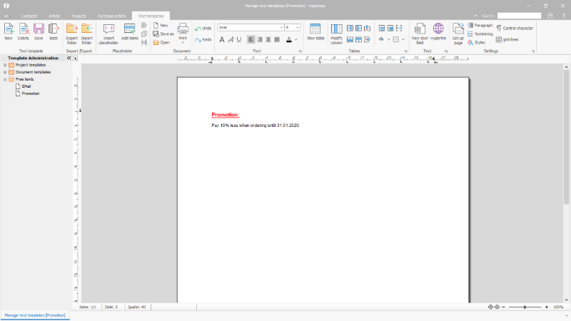 Processing a free text
