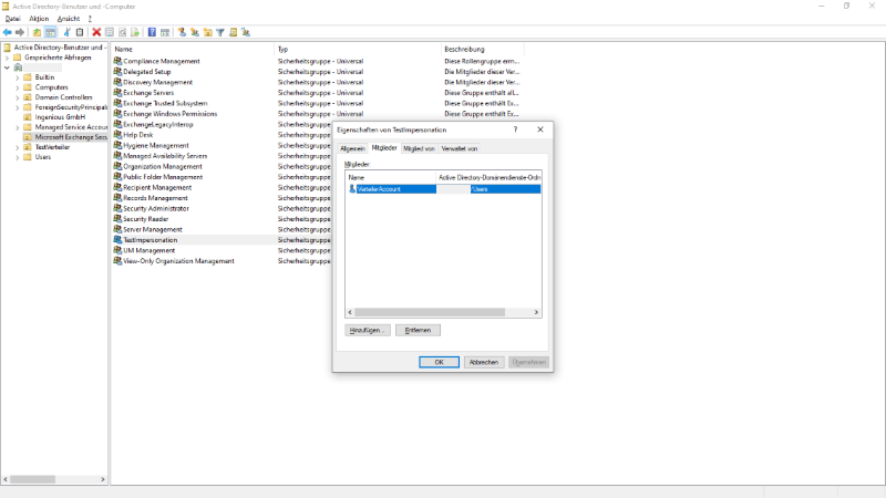 Administration role for impersonation in the Active Directory